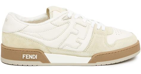 fendi men's white sneakers|fendi shearling trimmed sneakers.